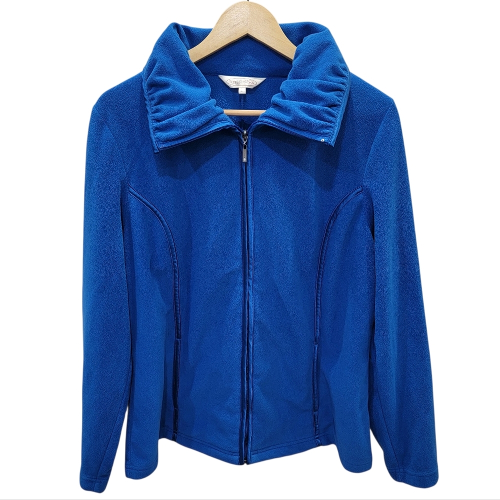 Vintage Northern Reflections Fleece Zip Up Jacket Blue Warm Cozy Women’s L - Picture 3 of 15
